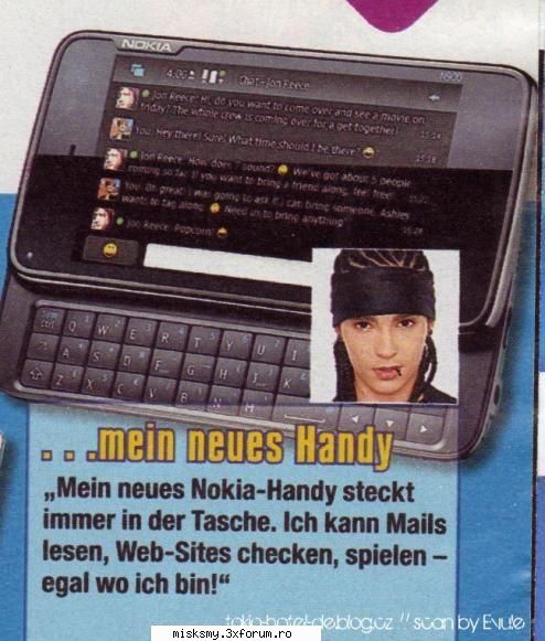 Noul telefon a lu Tomy! - Am eu o poza mai mare - � Tom Kaulitz �